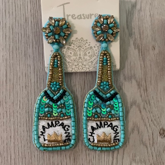 • Champagne Earrings • - Picture 2 of 4